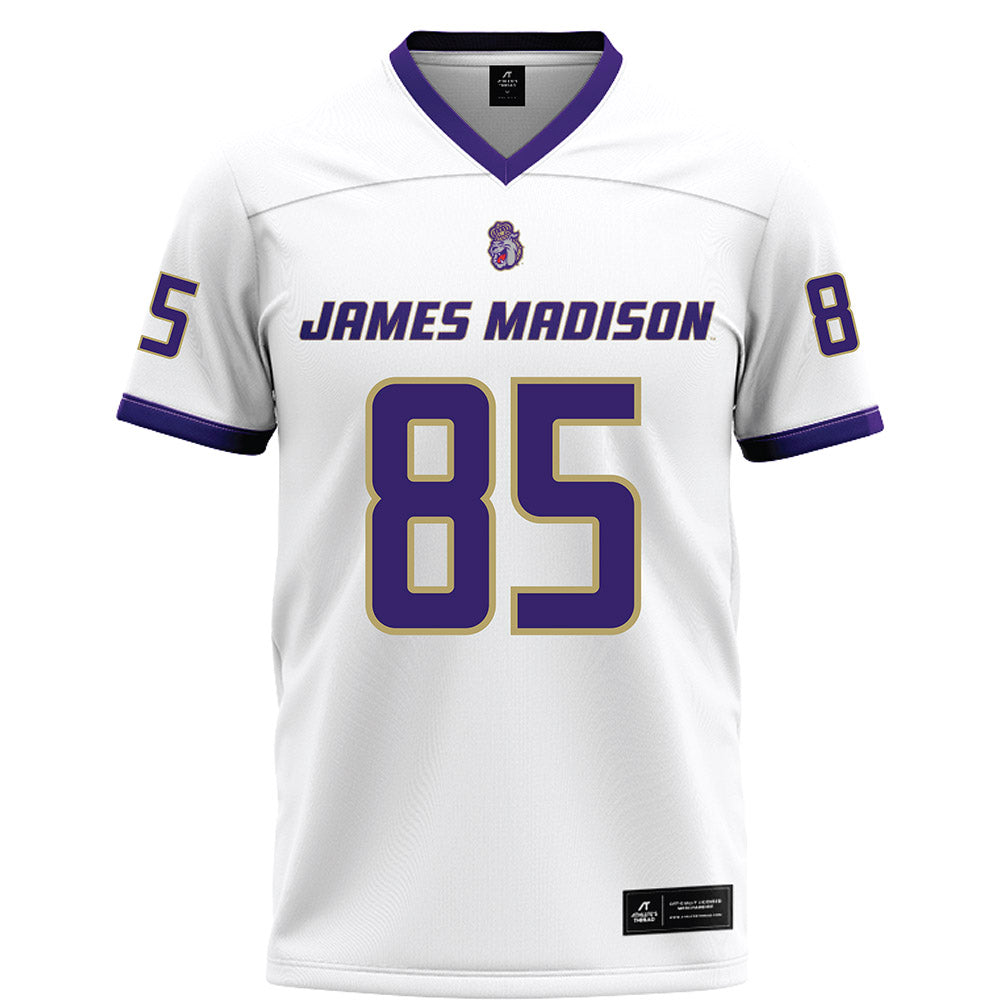 JMU - NCAA Football : Ryder Post - White Football Jersey-0