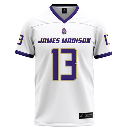 JMU - NCAA Football : Kacey Gilliam - White Football Jersey-0