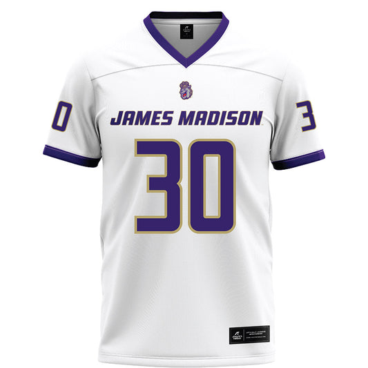 JMU - NCAA Football : Dkwan Thomas - White Football Jersey-0
