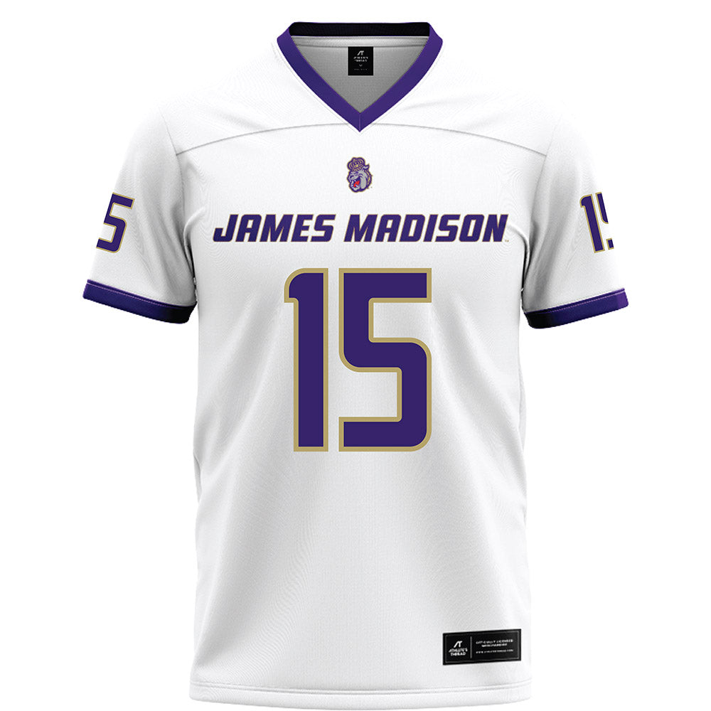 JMU - NCAA Football : Jt Hooten - White Football Jersey-0