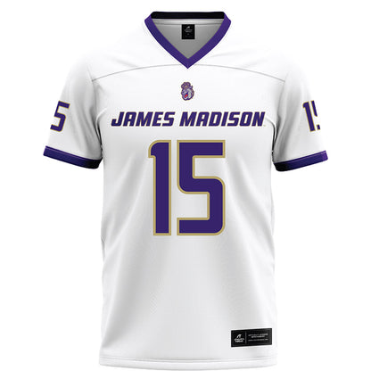 JMU - NCAA Football : Jt Hooten - White Football Jersey-0
