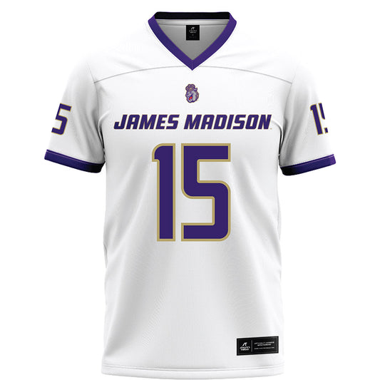 JMU - NCAA Football : Jt Hooten - White Football Jersey-0