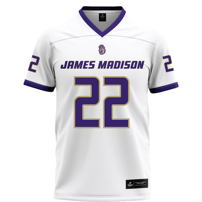 JMU - NCAA Football : Trashon Dye - White Football Jersey-0