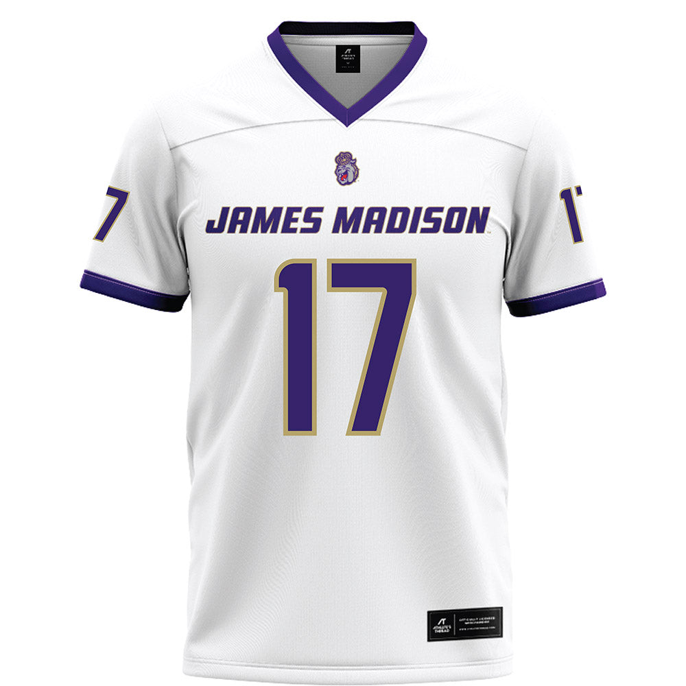 JMU - NCAA Football : Danny Royster - White Football Jersey-0