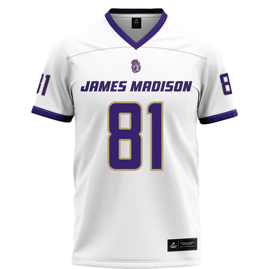 JMU - NCAA Football : Sue Yost - White Football Jersey-0