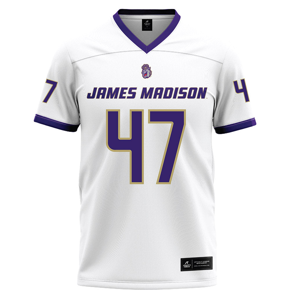 JMU - NCAA Football : Mitchell Dietzel - White Football Jersey-0