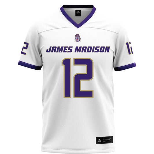 JMU - NCAA Football : Lathan Croley - White Football Jersey-0
