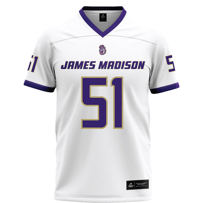 JMU - NCAA Football : Christopher Bispham - White Football Jersey-0
