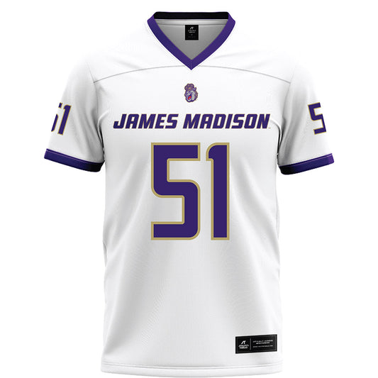 JMU - NCAA Football : Christopher Bispham - White Football Jersey-0