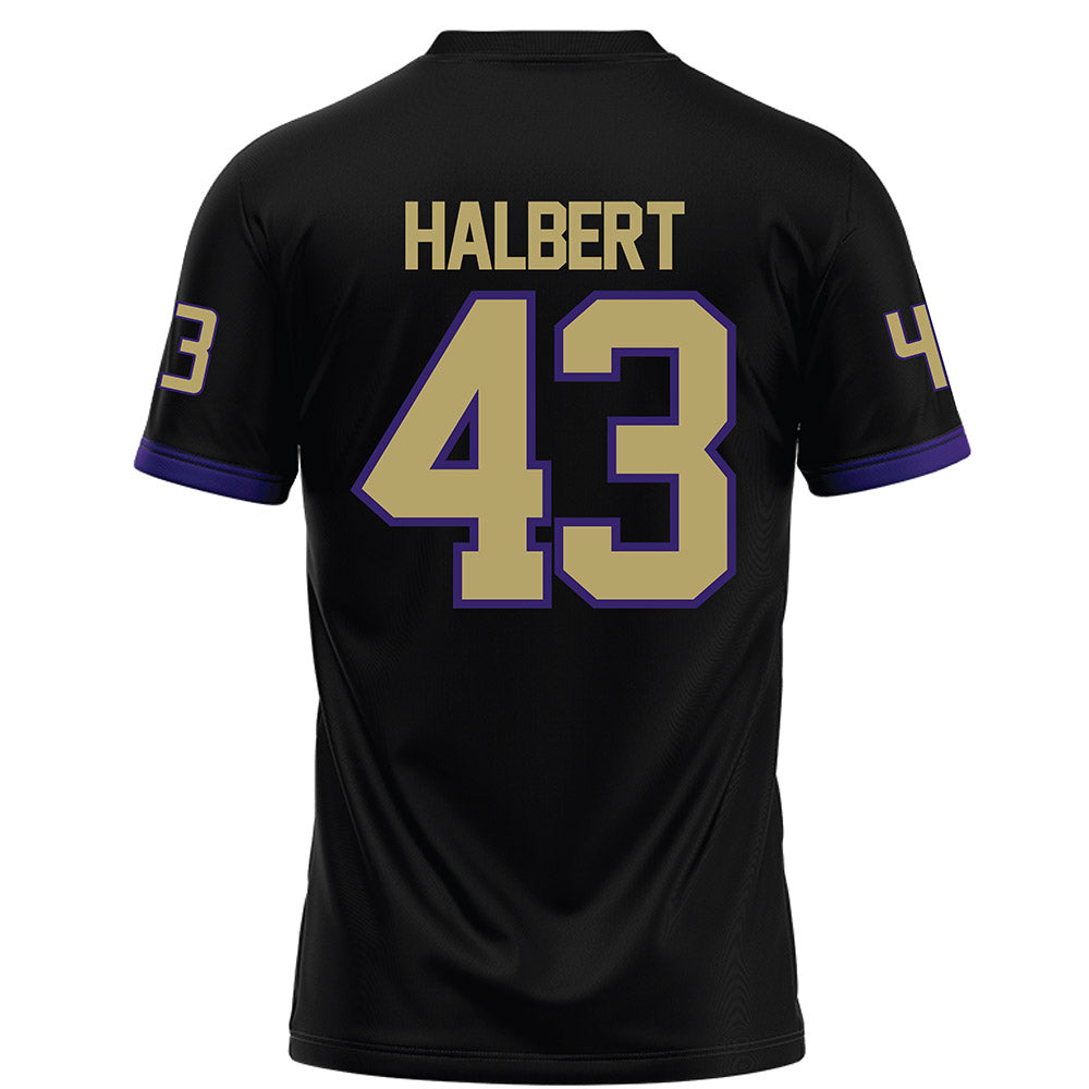 JMU - NCAA Football : Miles Halbert - Black Football Jersey-1