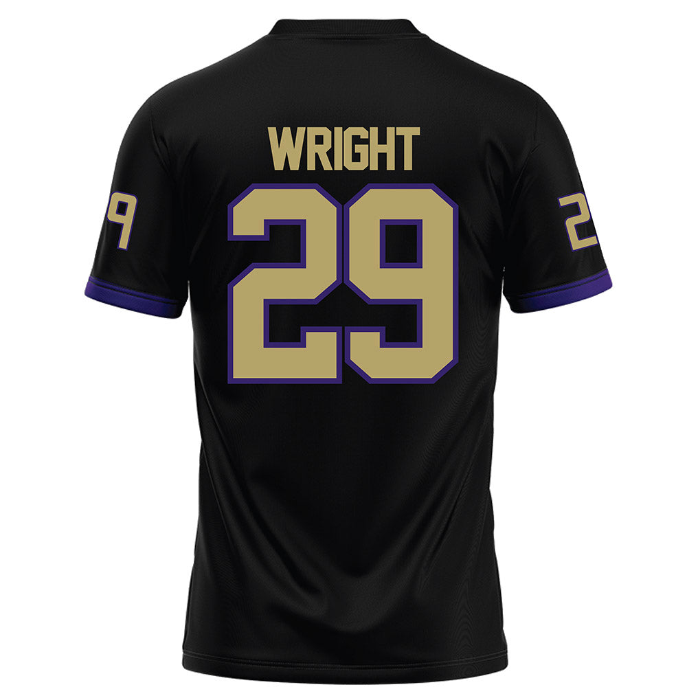 JMU - NCAA Football : KJ Wright - Black Football Jersey-1