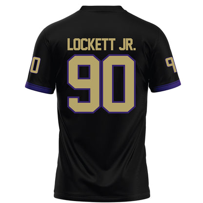 JMU - NCAA Football : Terry Lockett Jr. - Black Football Jersey-1