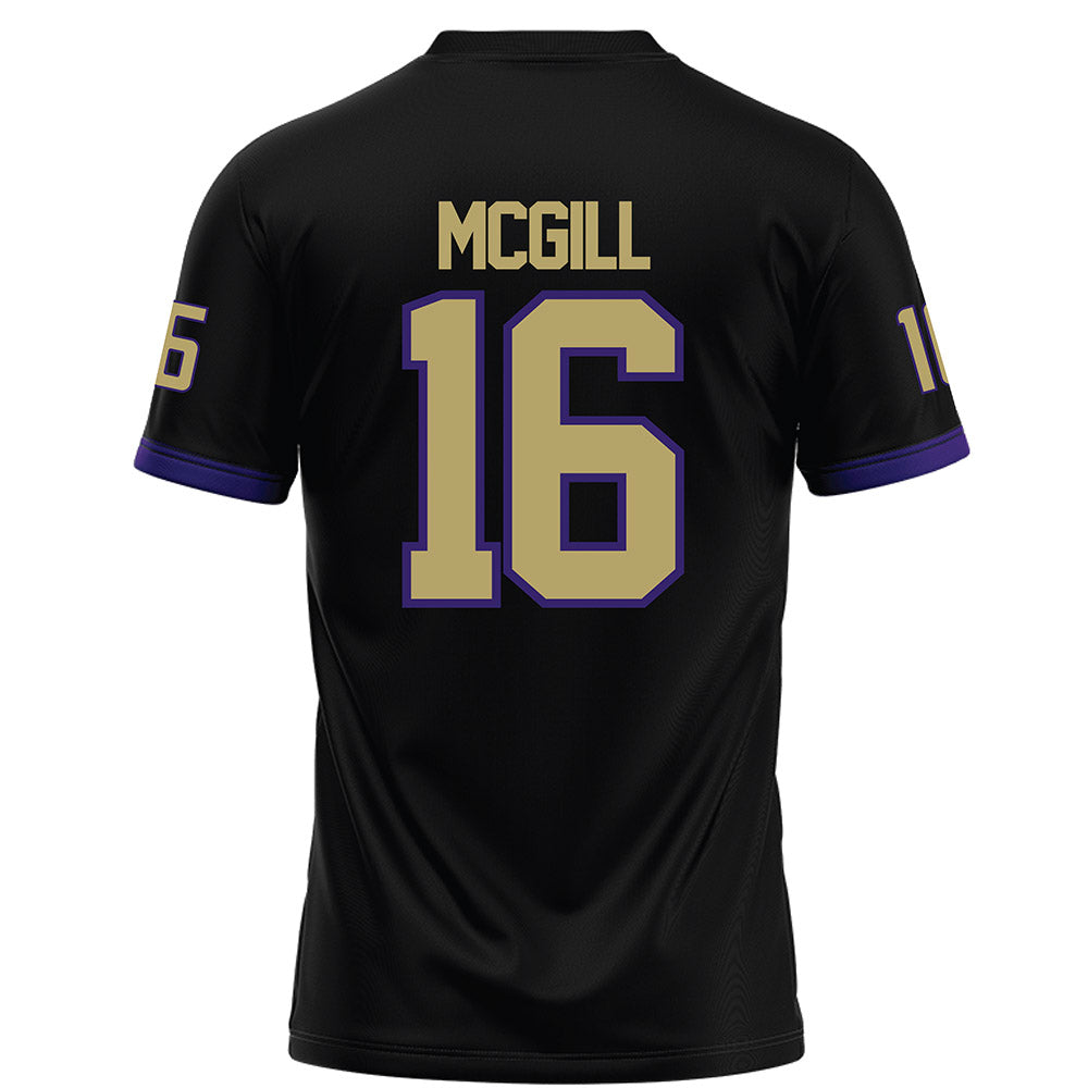 JMU - NCAA Football : TJ McGill - Black Football Jersey-1