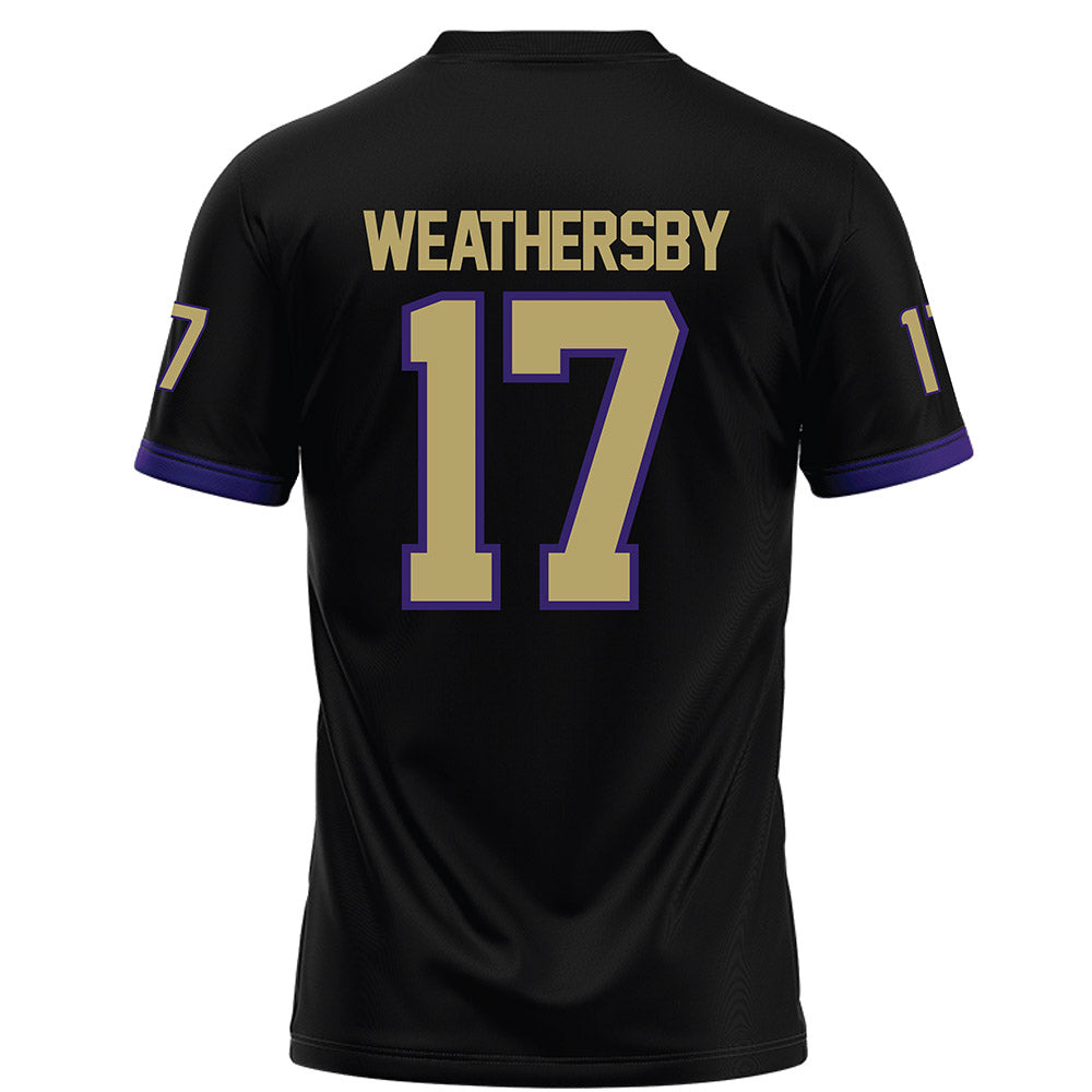 JMU - NCAA Football : Gannon Weathersby - Black Football Jersey-1