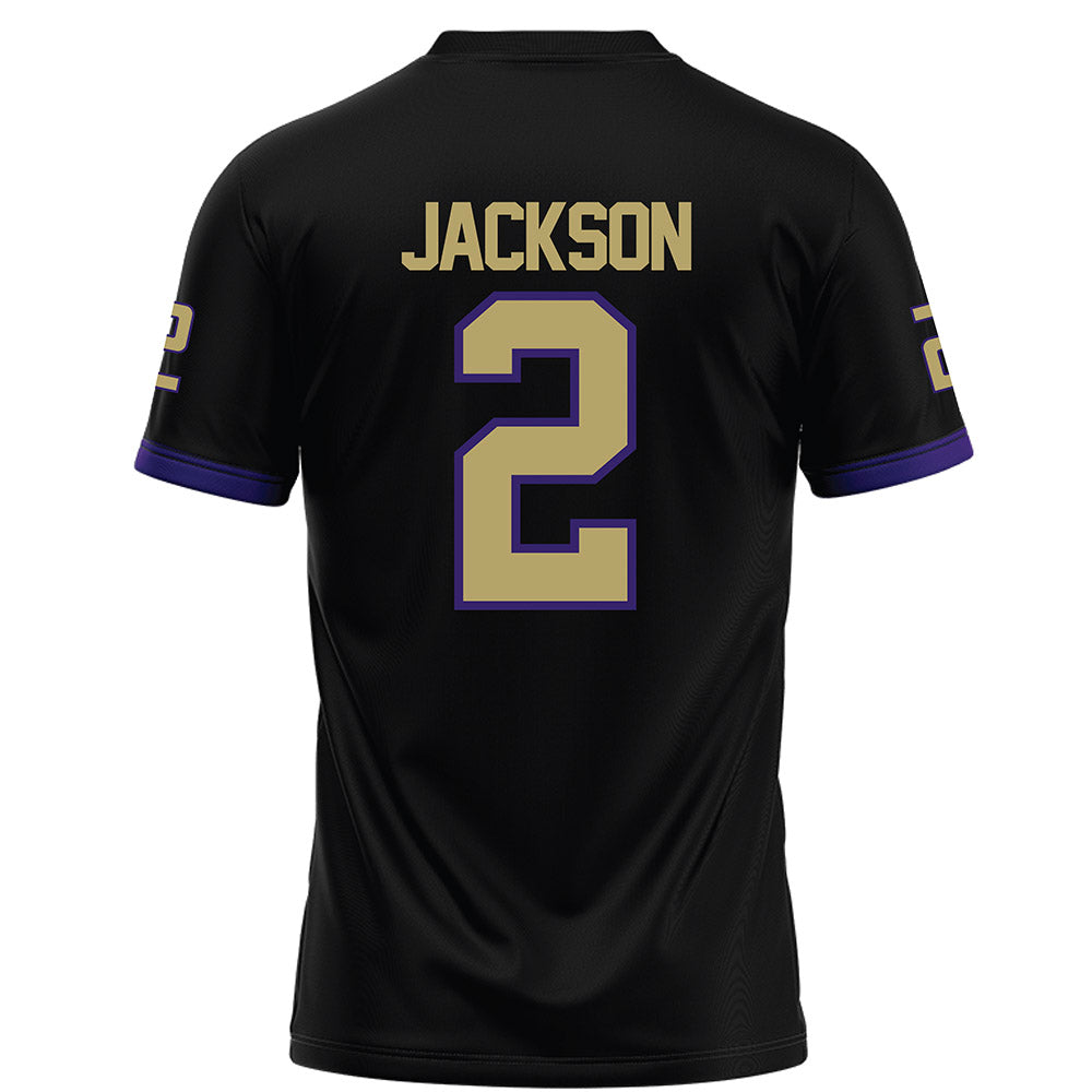 JMU - NCAA Football : Nakian Jackson - Black Football Jersey-1