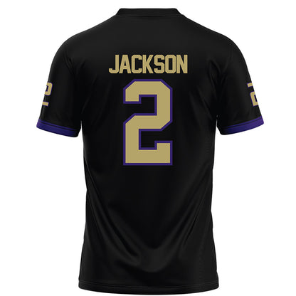 JMU - NCAA Football : Nakian Jackson - Black Football Jersey-1