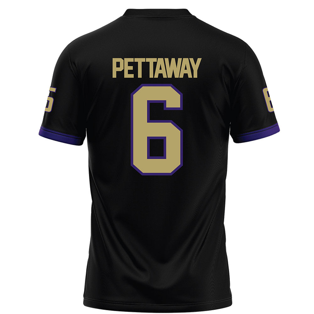 JMU - NCAA Football : George Pettaway - Black Football Jersey-1