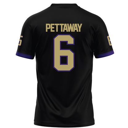 JMU - NCAA Football : George Pettaway - Black Football Jersey-1
