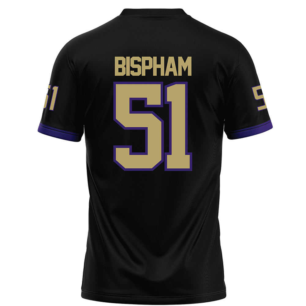 JMU - NCAA Football : Christopher Bispham - Black Football Jersey-1