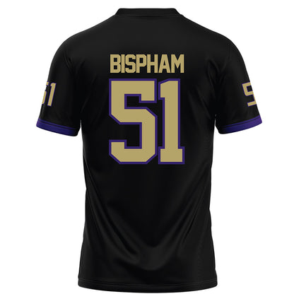 JMU - NCAA Football : Christopher Bispham - Black Football Jersey-1