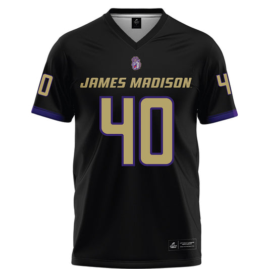 JMU - NCAA Football : Josiah Perry - Black Football Jersey-0