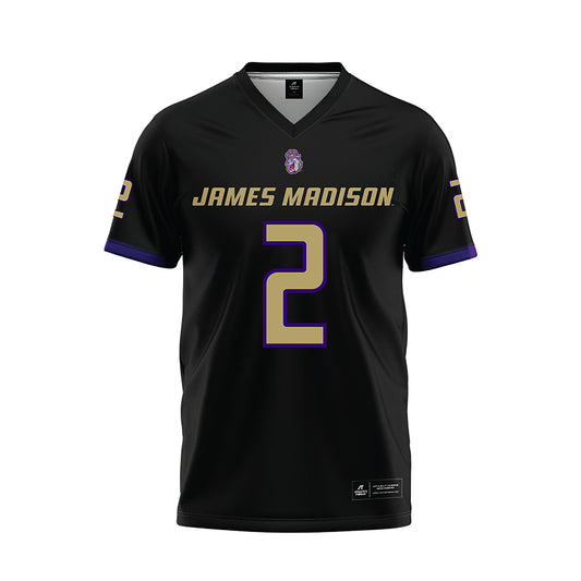 JMU - NCAA Football : Nakian Jackson - Black Football Jersey-0