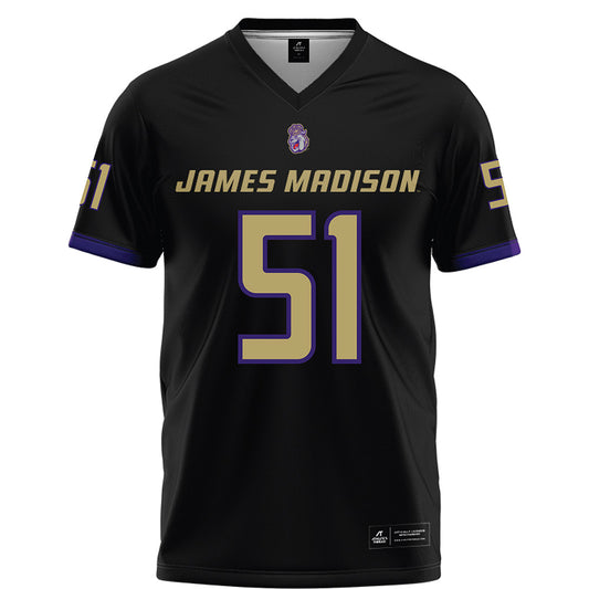 JMU - NCAA Football : Christopher Bispham - Black Football Jersey-0