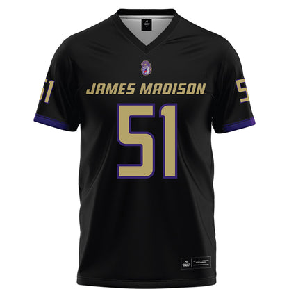 JMU - NCAA Football : Christopher Bispham - Black Football Jersey-0