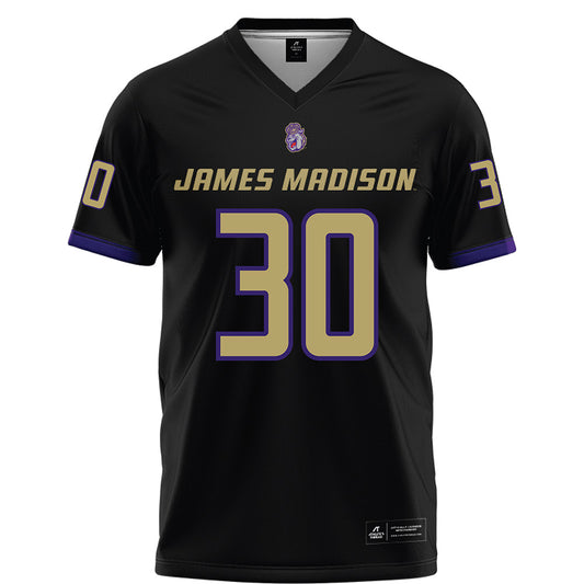 JMU - NCAA Football : Dkwan Thomas - Black Football Jersey-0