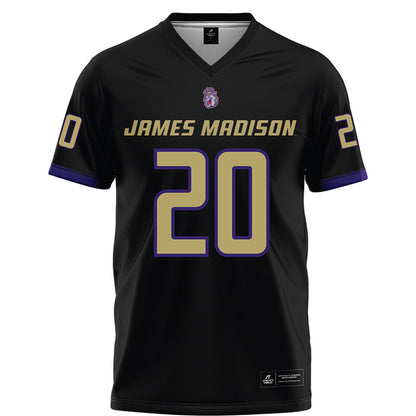 JMU - NCAA Football : Malachi Fannin-Render - Black Football Jersey-0