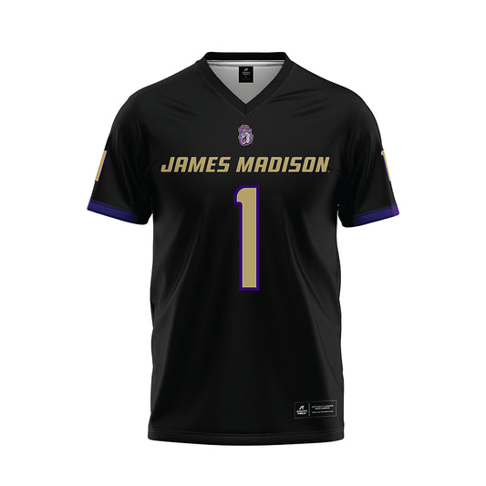 JMU - NCAA Football : Damier Minkah - Black Football Jersey-0