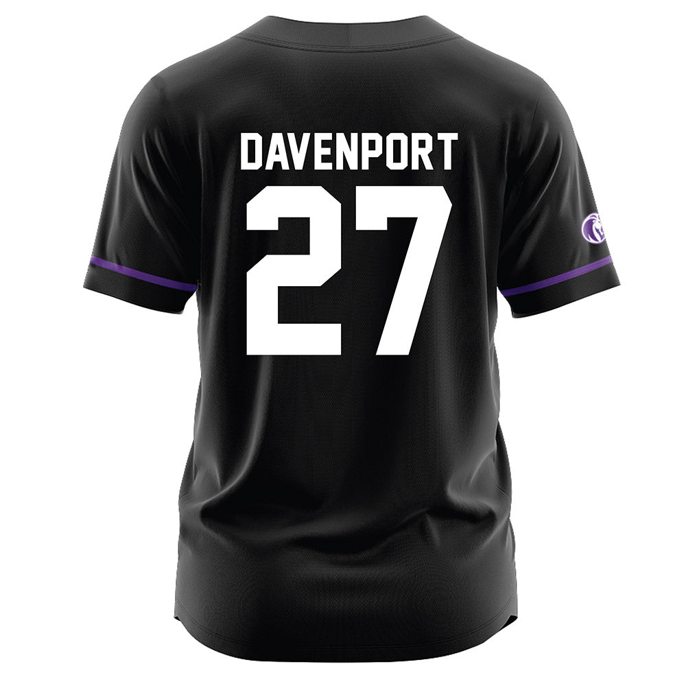 North Alabama - NCAA Baseball : Luke Davenport - Black Jersey-1