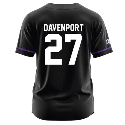North Alabama - NCAA Baseball : Luke Davenport - Black Jersey-1