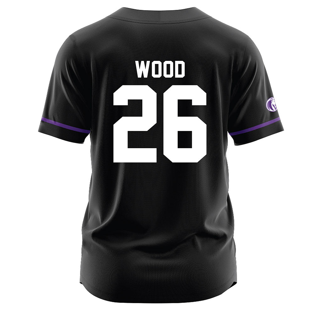 North Alabama - NCAA Baseball : John Austin Wood - Black Jersey-1