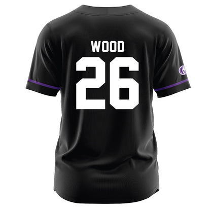 North Alabama - NCAA Baseball : John Austin Wood - Black Jersey-1
