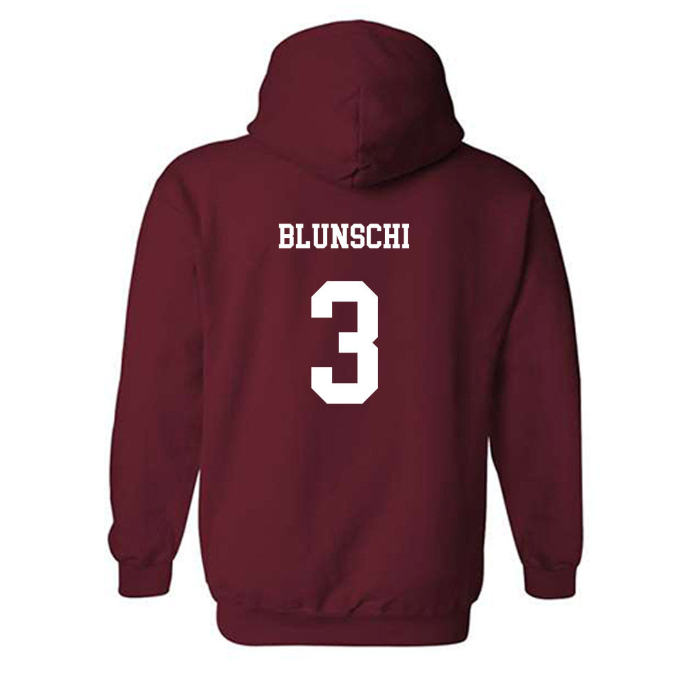 UMass - NCAA Men's Soccer : Jordan Blunschi - Classic Fashion Shersey Hooded Sweatshirt-1