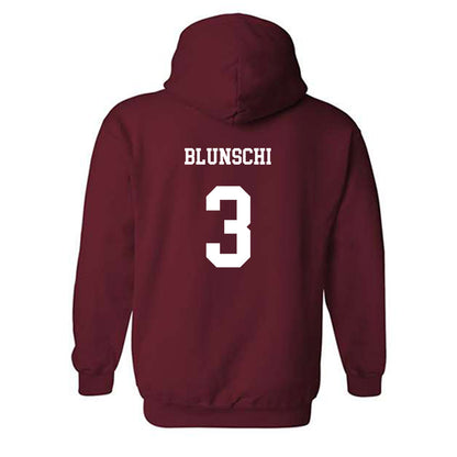 UMass - NCAA Men's Soccer : Jordan Blunschi - Classic Fashion Shersey Hooded Sweatshirt-1