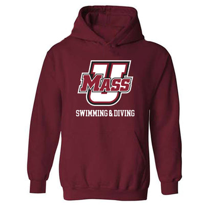 UMass - NCAA Men's Swimming & Diving : Bode Groh - Classic Fashion Shersey Hooded Sweatshirt-0