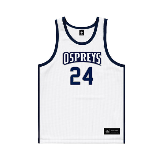 UNF - NCAA Men's Basketball : Nestor Dyachok - White Basketball Jersey-0