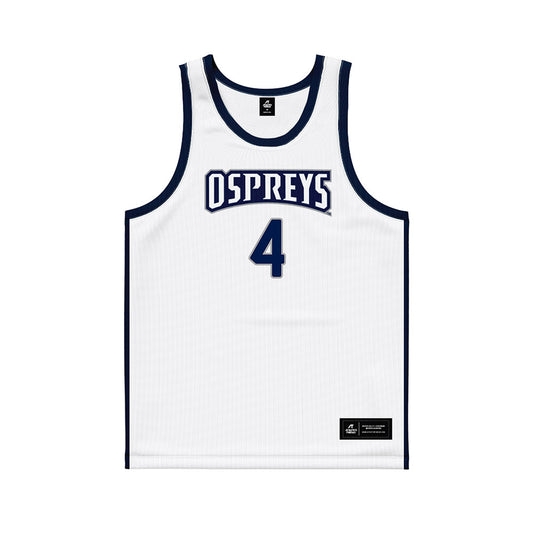 UNF - NCAA Men's Basketball : Christopher Perry - White Basketball Jersey-0