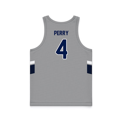 UNF - NCAA Men's Basketball : Christopher Perry - Grey Basketball Jersey-1