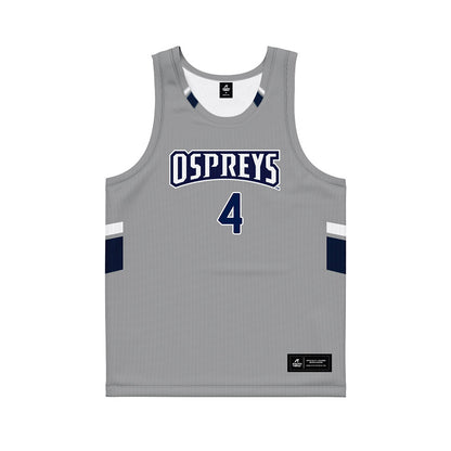 UNF - NCAA Men's Basketball : Devin Hines - Grey Basketball Jersey-0