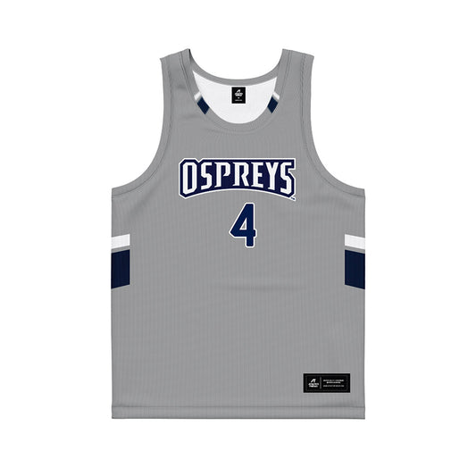 UNF - NCAA Men's Basketball : Devin Hines - Grey Basketball Jersey-0