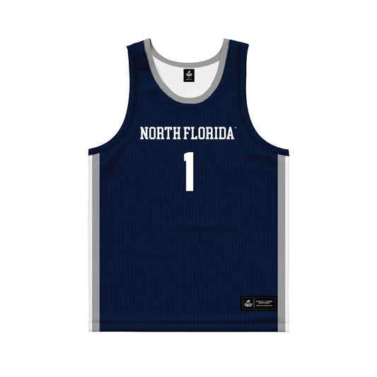 UNF - NCAA Women's Basketball : Jamisyn Stinson - Midnight Navy Basketball Jersey-0