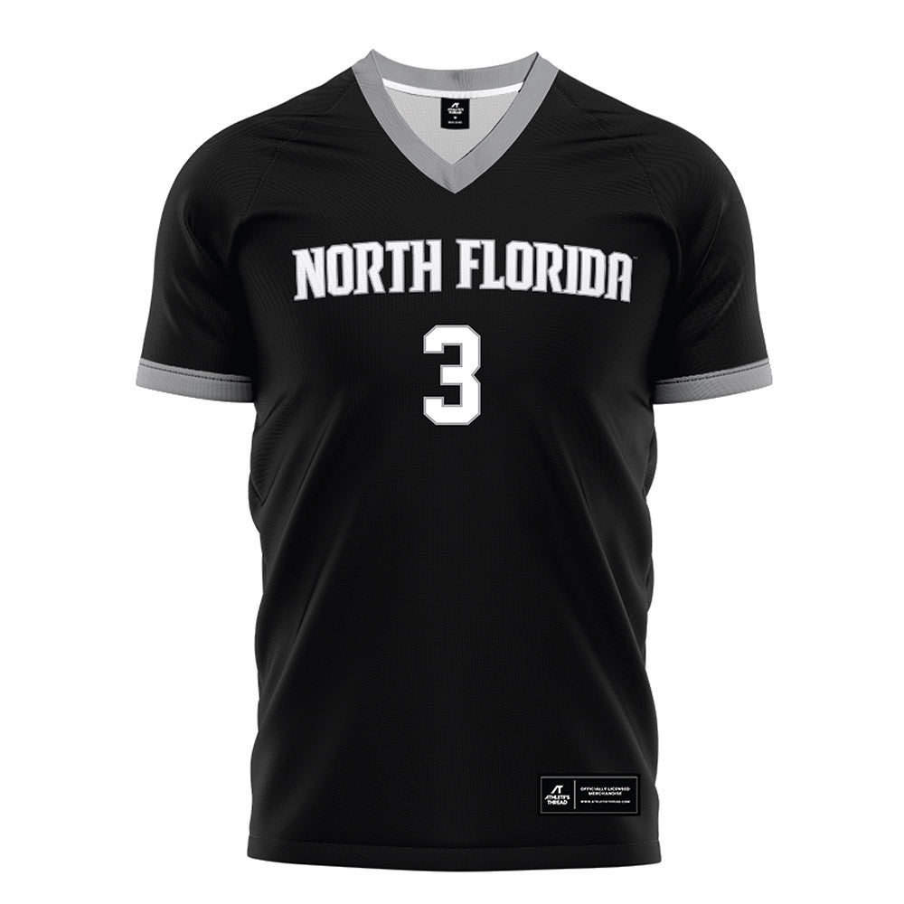 UNF - NCAA Men's Soccer : Jonathan Moss-Solomon - Black Soccer Jersey-0