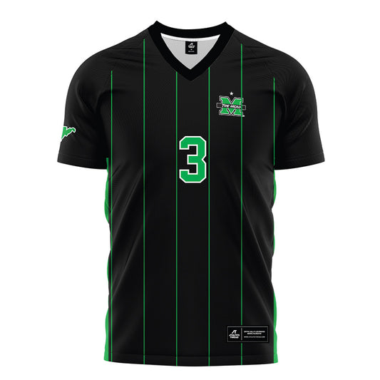 Marshall - NCAA Men's Soccer : Joao Alves - Black Soccer Jersey-0