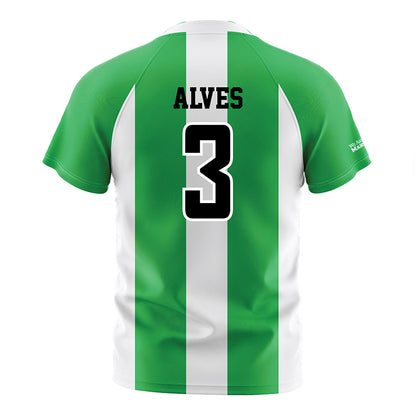 Marshall - NCAA Men's Soccer : Joao Alves - Green/White Stripes Soccer Jersey-1