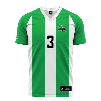 Marshall - NCAA Men's Soccer : Joao Alves - Green/White Stripes Soccer Jersey-0