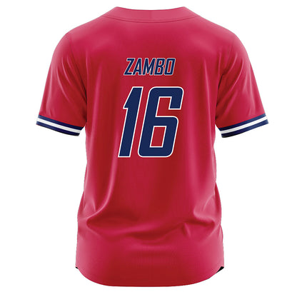 South Alabama - NCAA Baseball : Mason Zambo - Red Jersey-1