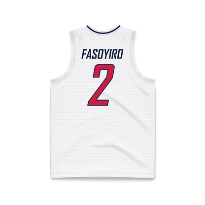 South Alabama - NCAA Men's Basketball : Dylan Fasoyiro - White Basketball Jersey-1